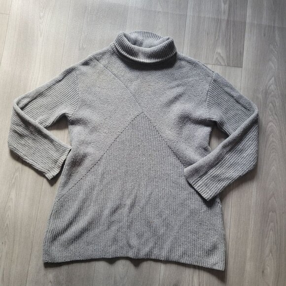 Talbots Womens Gray Ribbed Knit Turtleneck Sweater Pullover Long Sleeve Small - Picture 2 of 8